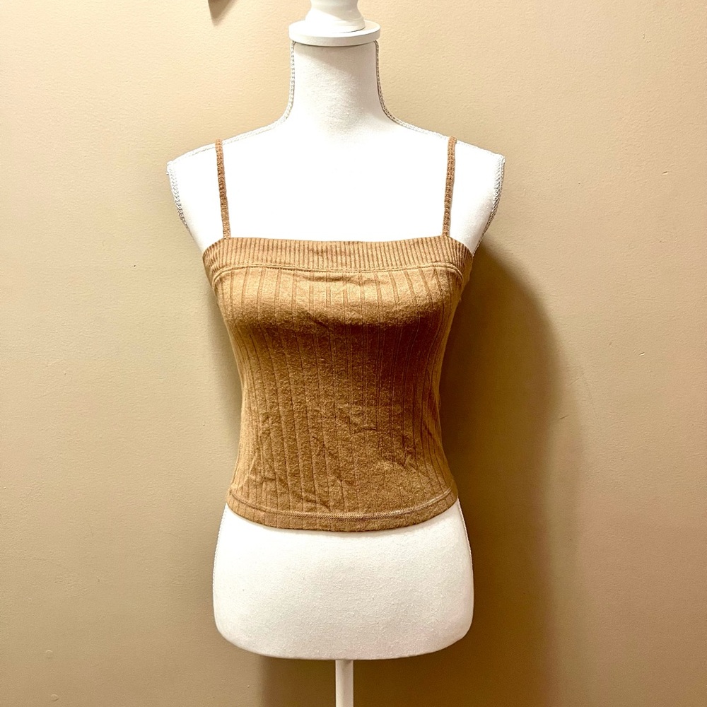 Abercrombie and Fitch Camel Color Ribbed Tank Top Size Small